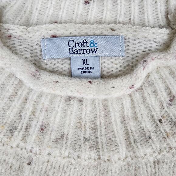 Cozy Sweater Women's XL Croft & Barrow Crewneck Sweater in Lilac Fairisle New - Picture 3 of 6